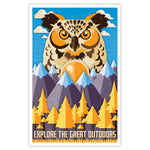 Explore the Great Outdoors - Owl Print - 11x17