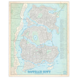 Gotham City - Vintage Plat Map - 16x20