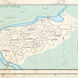 Hogwarts School of Witchcraft and Wizardry - Plus Hogsmeade  - Vintage Plat Map - 16x20