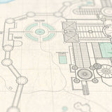 Hogwarts School of Witchcraft and Wizardry - Plus Hogsmeade  - Vintage Plat Map - 16x20