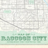 Raccoon City Vintage Style 16x20 Inch Map