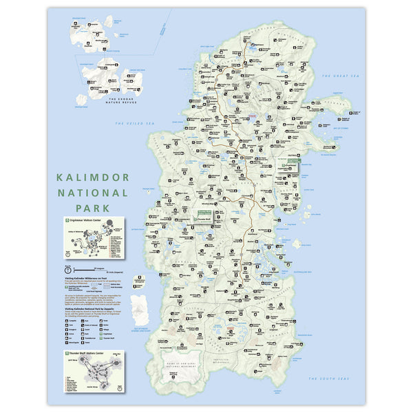 WoW - Kalimdor - National Park Style Map - 16x20