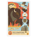 Yellowstone National Park - Graphic Icon Print - 11x17