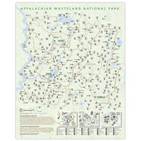 Fallout - Appalachian Wasteland - National Park Style Map - 16x20 inches