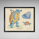 Blastoise - Vintage Style Pokemon Print - 8x10 or 16x20 inches
