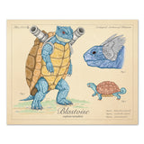 Blastoise - Vintage Style Pokemon Print - 8x10 or 16x20 inches