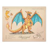 Charizard - Vintage Style Pokemon Print - 8x10 or 16x20 inches
