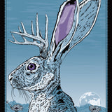 Jackalope at Night - Cryptid Creature of Myth Print - 36x11.75 inches