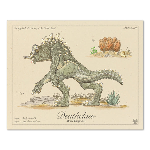 Deathclaw - Vintage Style Fallout Print - 8x10 or 16x20 inches