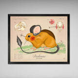 Dedenne - Vintage Style Pokemon Print - 8x10 or 16x20 inches