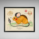 Dedenne - Vintage Style Pokemon Print - 8x10 or 16x20 inches