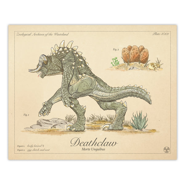Deathclaw - Vintage Style Fallout Print - 8x10 or 16x20 inches