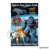 Helldivers - Vintage B Movie Style Print - 11x17 inches