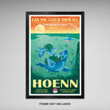 Hoenn Region - Pokemon Travel Print - 11x17 inches