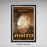Johto Region - Pokemon Travel Print - 11x17 inches