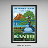 Kanto Region - Pokemon Travel Print - 11x17 inches
