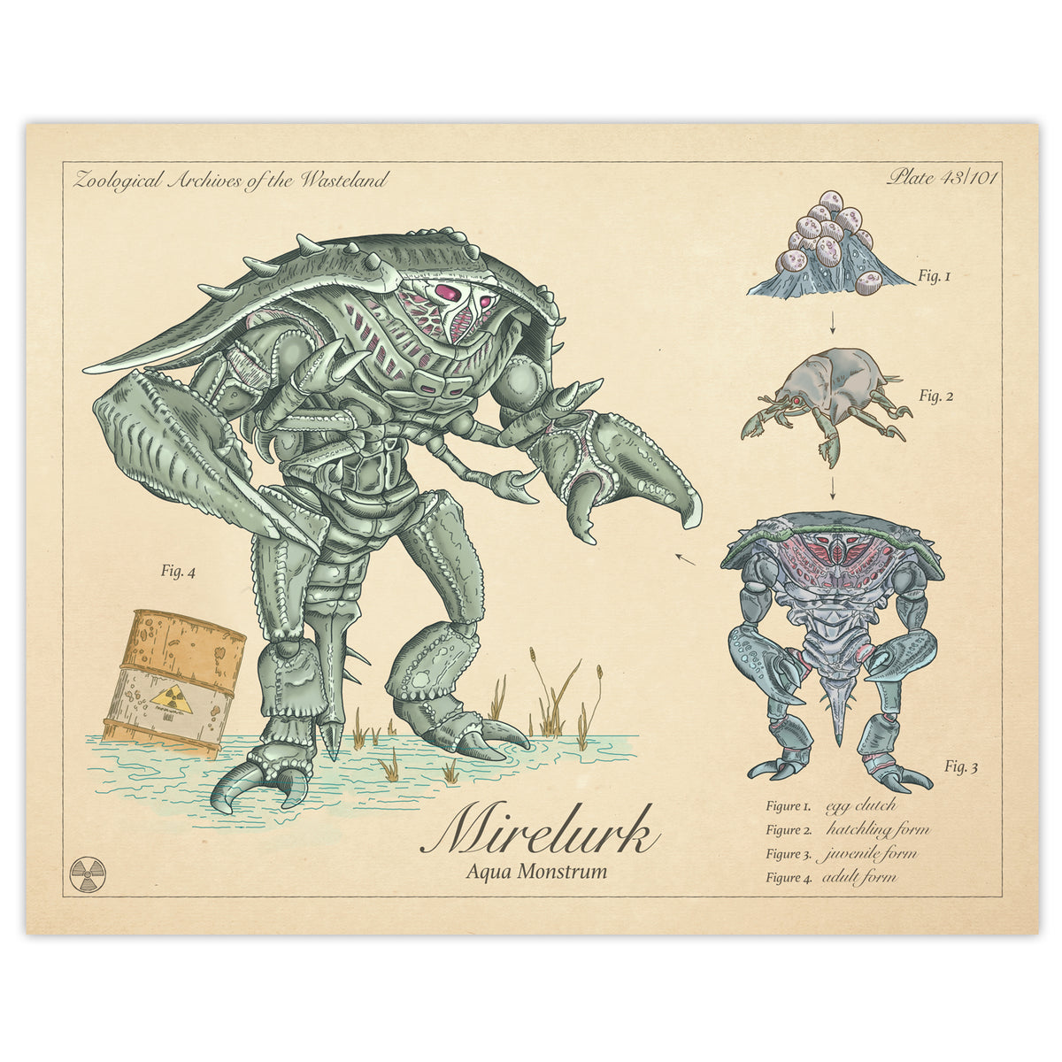 Mirelurk - Vintage Style Fallout Print - 8x10 or 16x20 inches – KnerdKraft