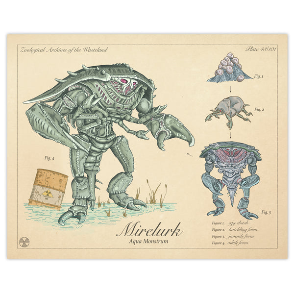 Mirelurk - Vintage Style Fallout Print - 8x10 or 16x20 inches