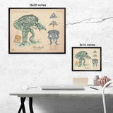 Mirelurk - Vintage Style Fallout Print - 8x10 or 16x20 inches