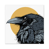 Old Crow Print - Graphic Illustration - 4x4 inches - Frame Included