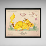 Pikachu - Vintage Style Pokemon Print - 8x10 or 16x20 inches