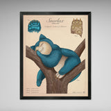 Snorlax - Vintage Style Pokemon Print - 8x10 or 16x20 inches