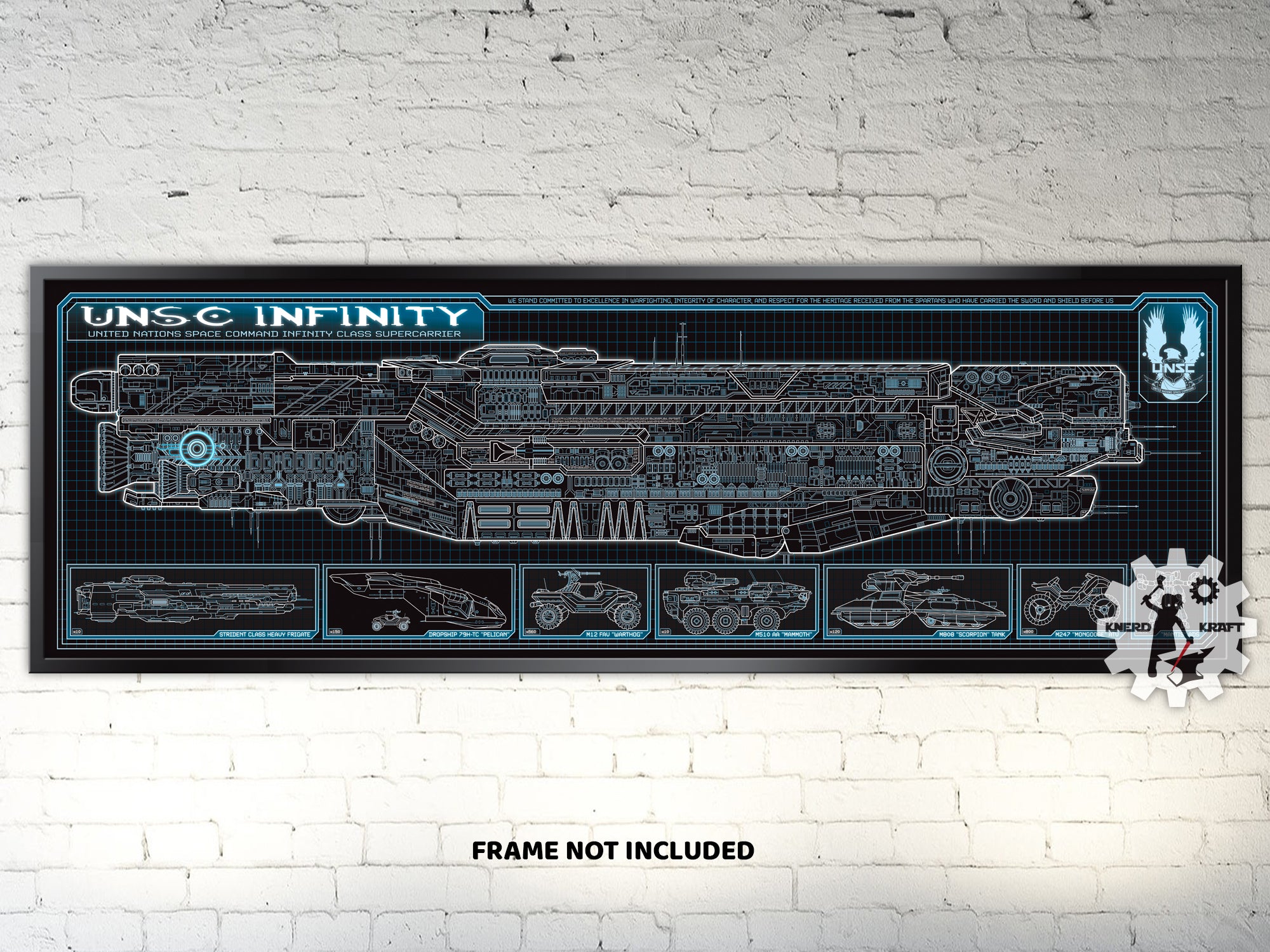Infinity Starship Halo UNSC Infinity - Infinity Class - Starship Schematic - 36x11.75 in ...