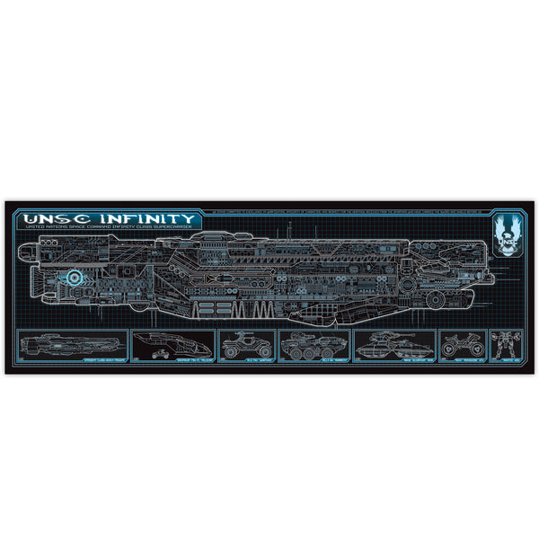 Halo UNSC Infinity - Infinity Class - Starship Schematic - 36x11.75 in ...