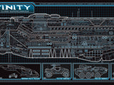 Halo UNSC Infinity - Infinity Class - Starship Schematic - 36x11.75 inches