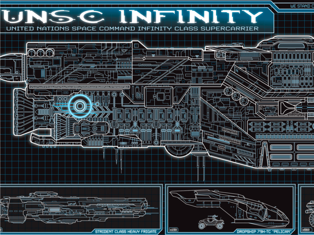 Halo UNSC Infinity - Infinity Class - Starship Schematic - 36x11.75 in ...