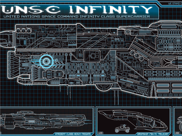 Halo UNSC Infinity - Infinity Class - Starship Schematic - 36x11.75 in ...