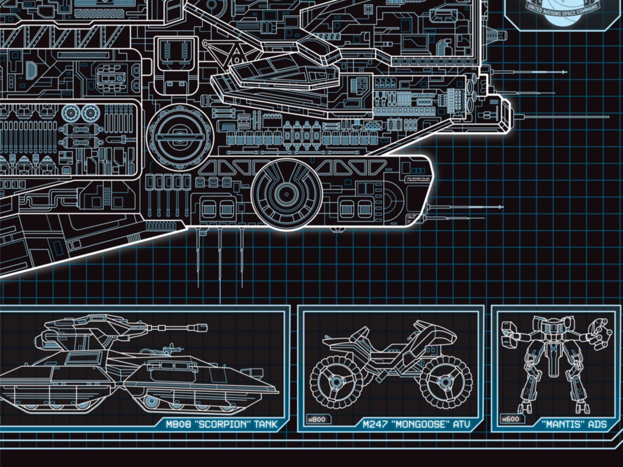 Infinity Starship Halo UNSC Infinity - Infinity Class - Starship Schematic - 36x11.75 in ...