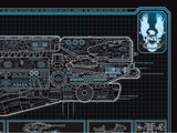 Halo UNSC Infinity - Infinity Class - Starship Schematic - 36x11.75 inches