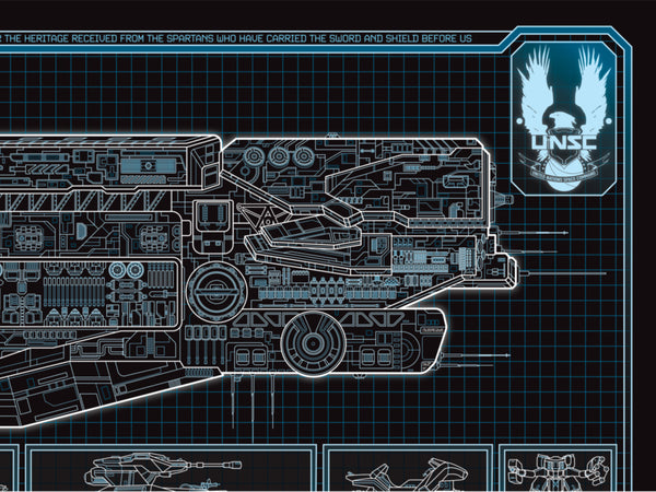 Infinity Starship Halo UNSC Infinity - Infinity Class - Starship Schematic - 36x11.75 in ...