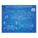 Aliens - UD-4L Cheyenne Dropship - Blueprint Style Print - 8x10 inches