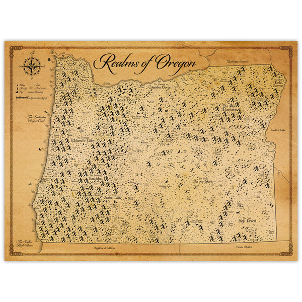 Realms of Oregon State - Fantasy Map - 18x24