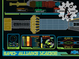 Babylon 5 - Earth Alliance Station - Starship Schematic - 36x11.75