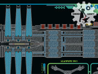 Babylon 5 - Earth Alliance Station - Starship Schematic - 36x11.75