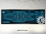 Battlestar Galactica - Battlestar Class - Starship Schematic - 36x11.75