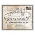 Da Vinci Style Illustration - M2 Bradley Schematic Print - 8x10