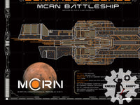 Expanse - Donnager Class MCRN - Starship Schematic - 36x11.75