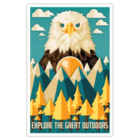 Explore the Great Outdoors - Eagle Print - 11x17
