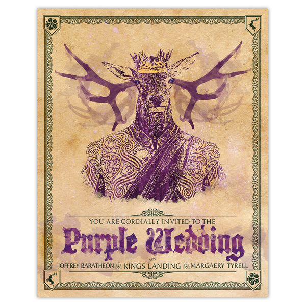 Game of Thrones - Purple Wedding Invitation Print - 8x10