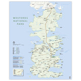 Game of Thrones - Westeros  - National Park Style Map - 16x20