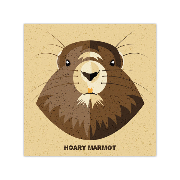 Hoary Marmot - Graphic Icon Print - 8x8
