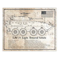 Da Vinci Style Illustration - LAV-25 Light Armored Vehicle Print - 8x10
