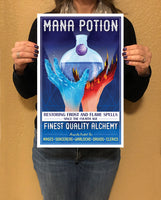 Mages Guild - Mana Potion - Vintage Advertising Print - 11x17