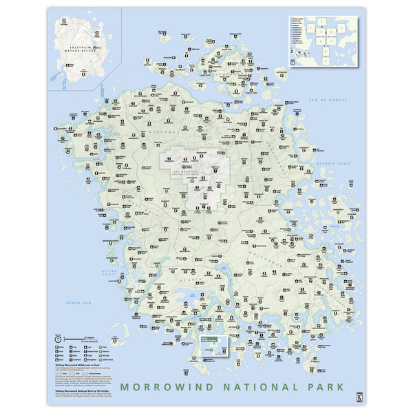 Morrowind - National Park Style Map - 16x20