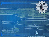 Mass Effect Normandy SR2 - Starship Schematic - 36x11.75