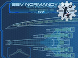 Mass Effect Normandy SR2 - Starship Schematic - 36x11.75